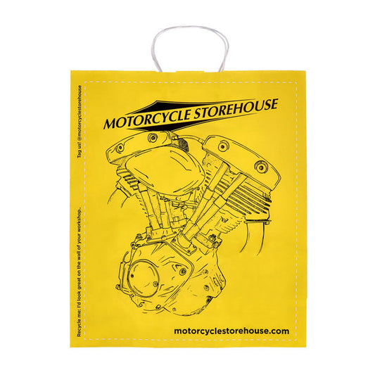 Motorcycle storehouse, logo carrier bag paper