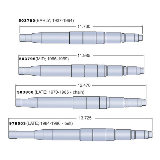 Andrews, 4-speed transmission mainshaft