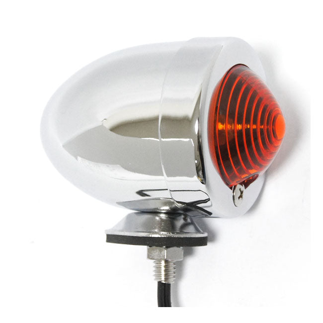 Bullet marker light. Chrome. Amber lens. DF. stud mount
