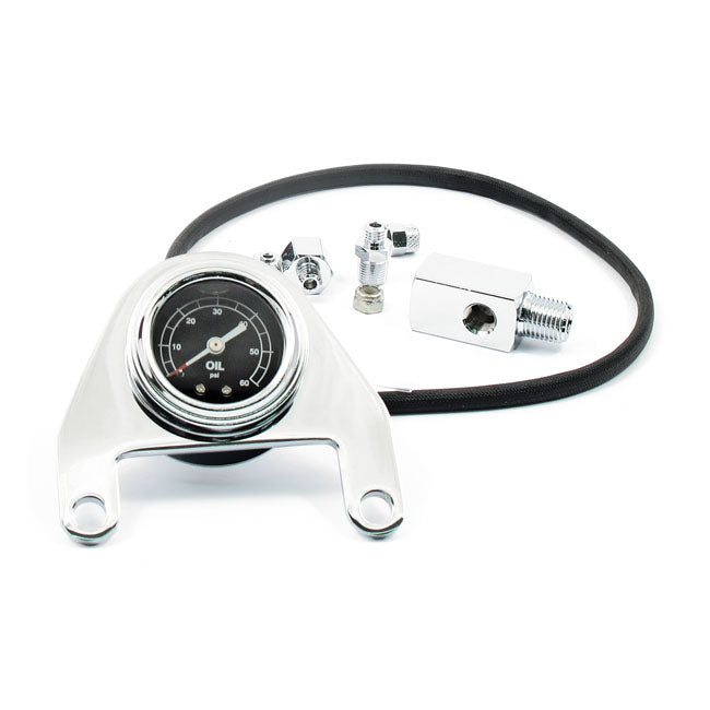 Oil pressure gauge kit rocker box, 0-60 PSI