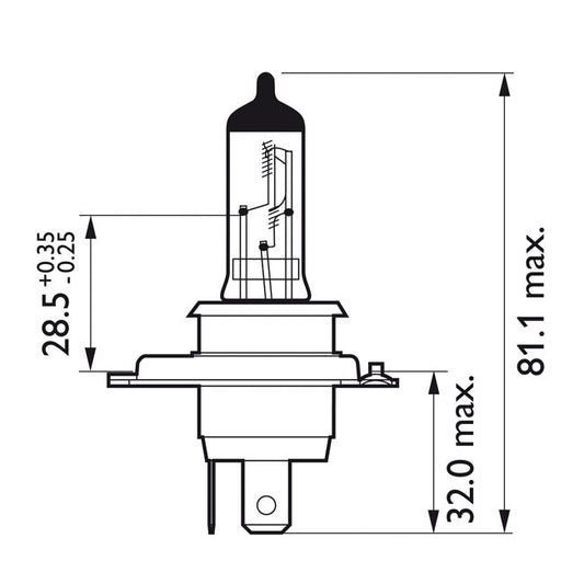 Philips Vision Moto headlamp bulb H4