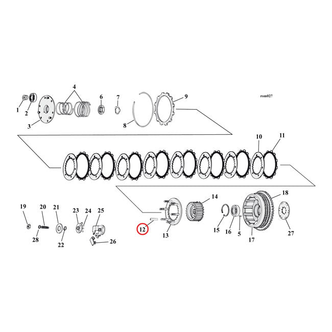MCS, clutch spacer set. Standard 1.530" long