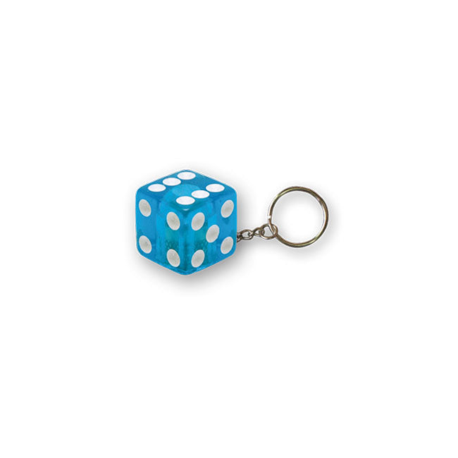 Triktopz Dice key chain blue glitter