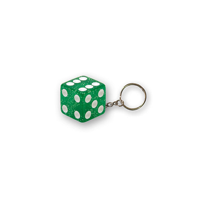 Triktopz Dice key chain green glitter