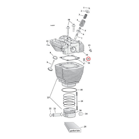 Cometic, o-ring cylinder head & base stud. Viton