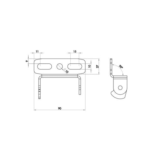 Zieger, under fender license plate bracket kit. X-Line7