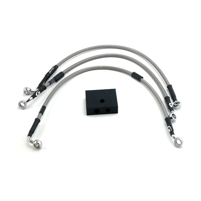 MCS by Goodridge brake line front, stainless clear coated