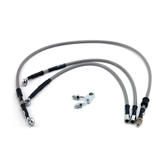 MCS by Goodridge brake line front, stainless clear coated