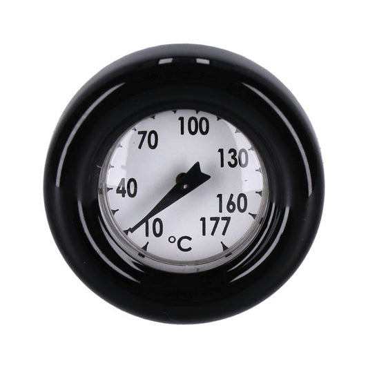 Oil tank dipstick with temperature gauge Black w/white face
