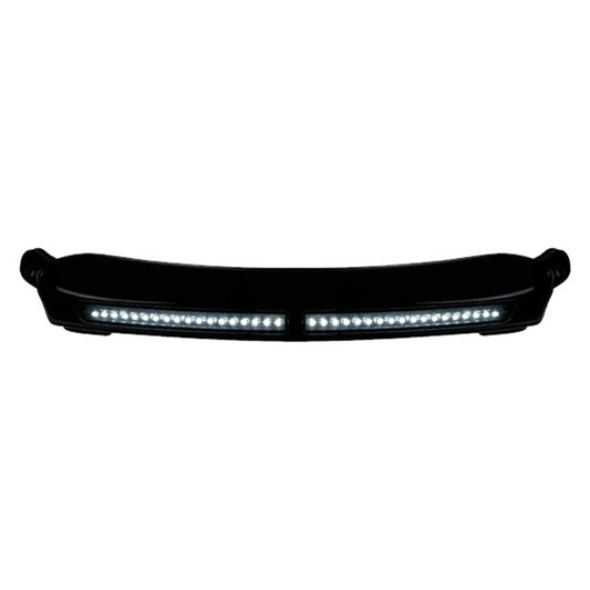 Custom Dynamics, white DRL center windshield trim. Black