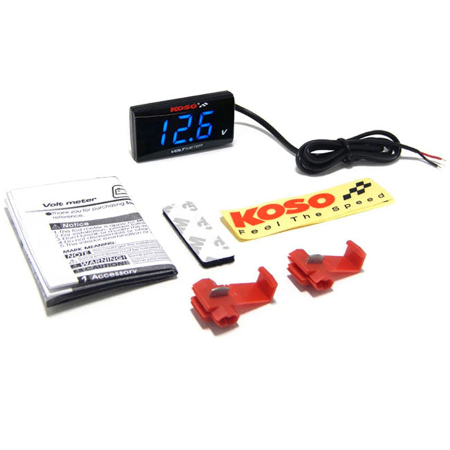 KOSO, Super-Slim digital volt meter. Blue digits