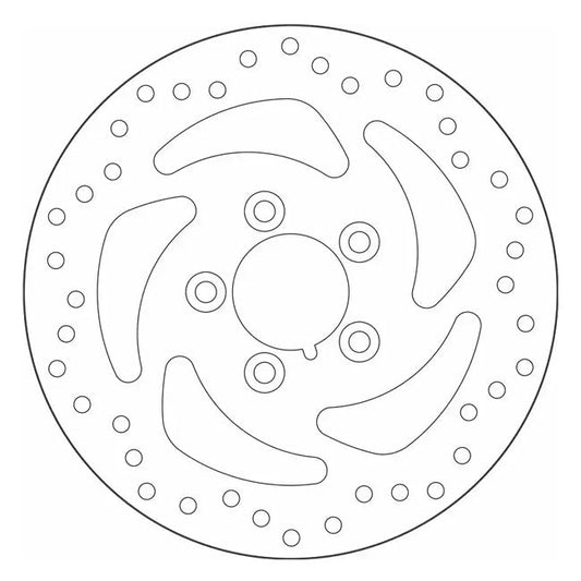 SBS, ''5-Spoke Swept Rigid'' brake rotor 260mm. Rear