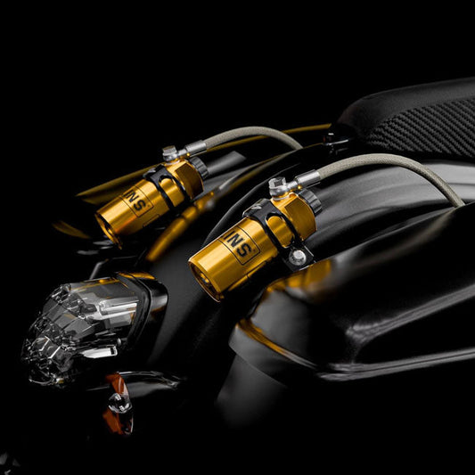Kraus, Remote Reservoir Mounts for Fox. Black anodized