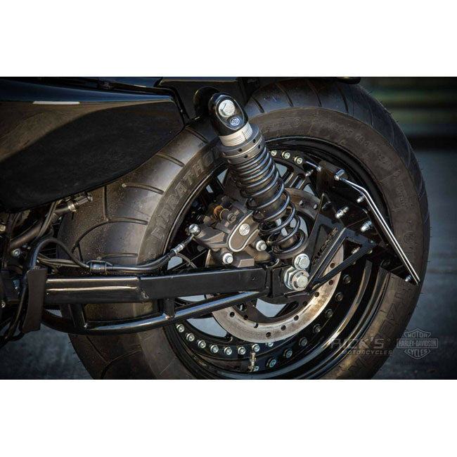 *14 DAYS EXTRA TRANSIT TIME* Rick''s Motorcycles, side mount license plate kit short.Black