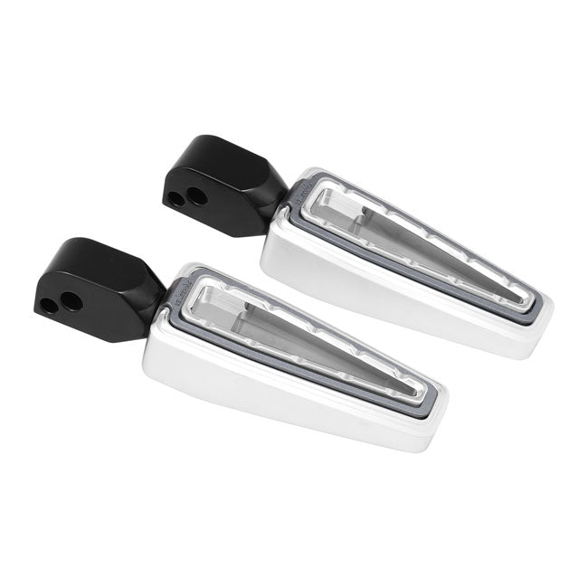 Fangster, passenger foot pegs. Chrome smoky