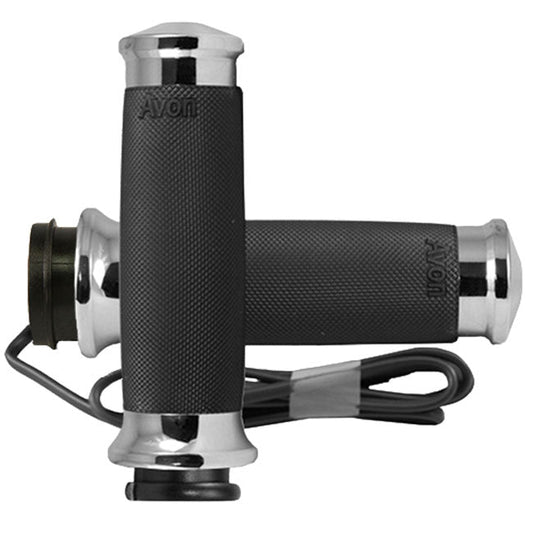 Avon, Heated Custom Contour Grips, Chrome e- Throttle