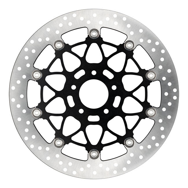 Accossato, oversized floating brake disc front. Round. Black