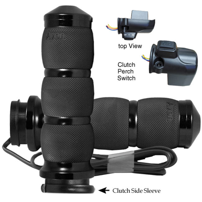 Avon, Heated Air Cushion Grips, Black Anodized e- Throttle