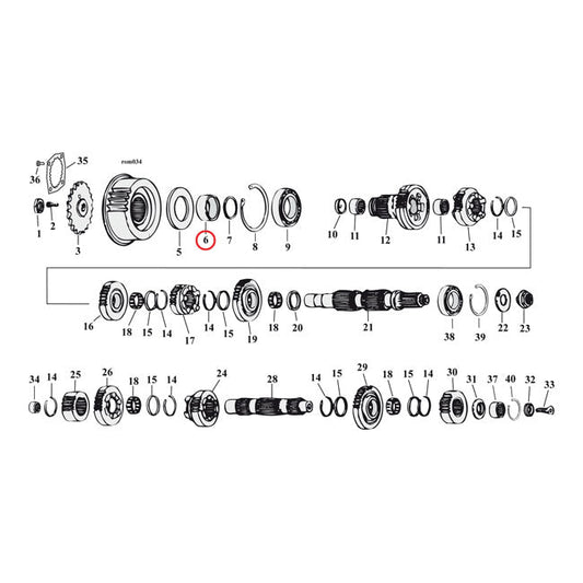 JIMS spacer, transmission pulley