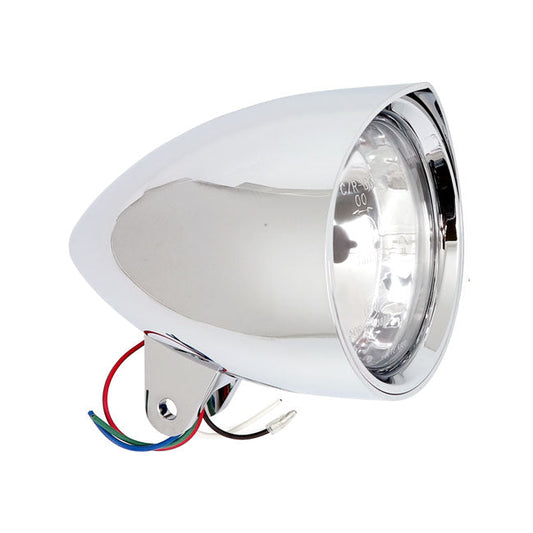 Smoothie 5-3/4" headlamp with peak visor. Chrome