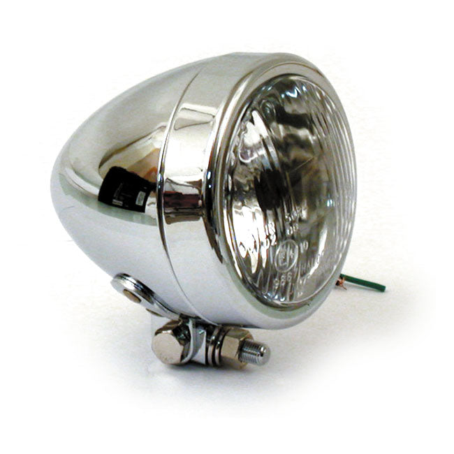 Bullet 4" H4 headlamp. smooth. Chrome