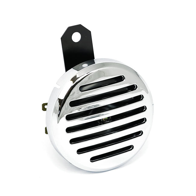 4" custom horn. 12-volt. wide horizontal slotted. Chrome
