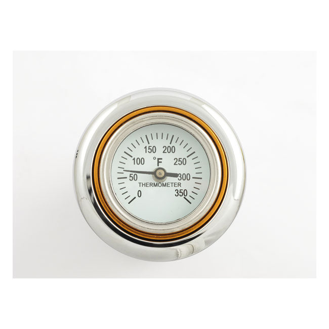 Billet oil cooler, with temperature gauge
