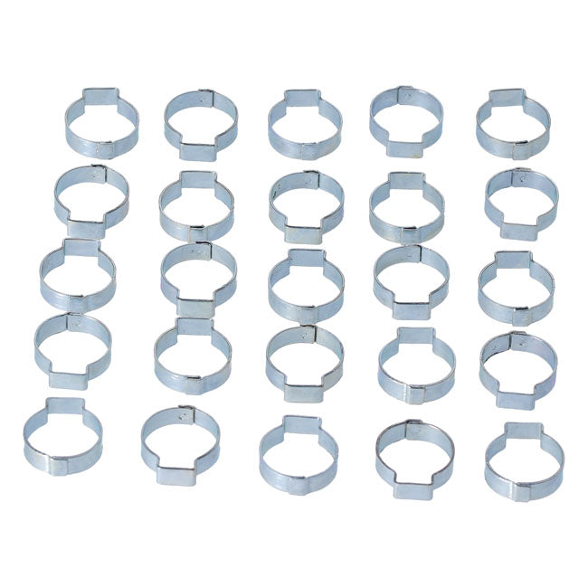 Crimp hose clamp, 13/16 (20.57mm) ID. Zinc