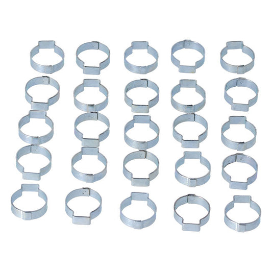 Crimp hose clamp, 13/16 (20.57mm) ID. Zinc
