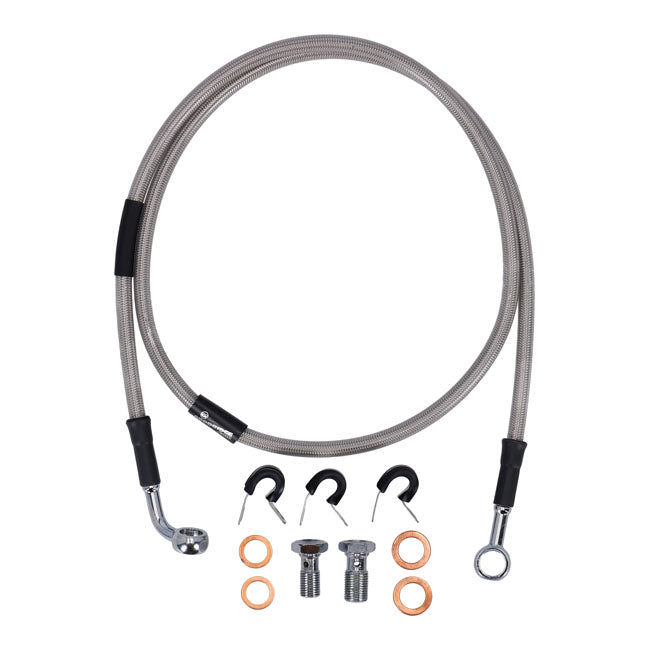 MCS by Goodridge brake line front, stainless clear coated