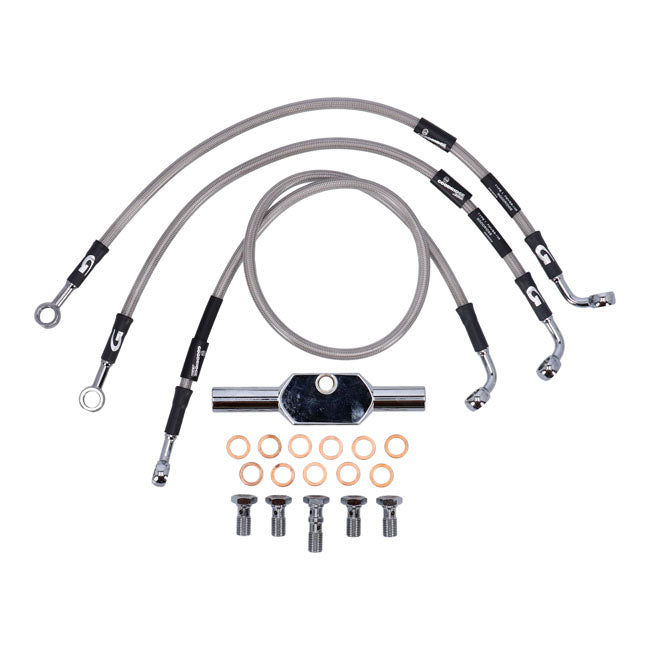 MCS by Goodridge brake line front, stainless clear coated