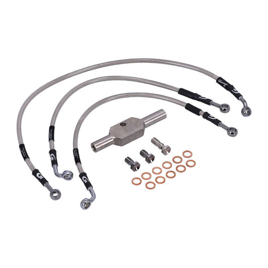 MCS by Goodridge brake line front, stainless clear coated