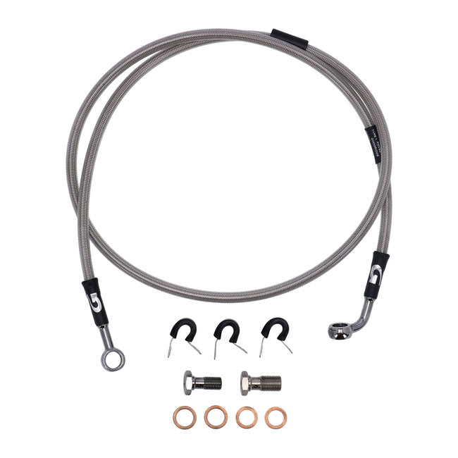 MCS by Goodridge brake line front, stainless clear coated