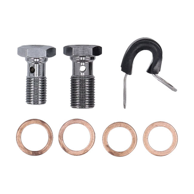 MCS by Goodridge brake line front, stainless clear coated