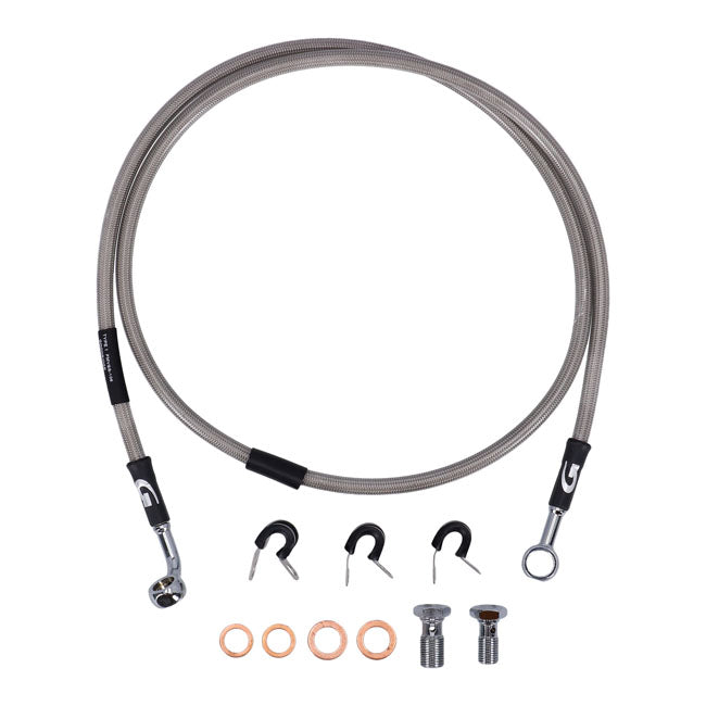 MCS by Goodridge brake line front, stainless clear coated