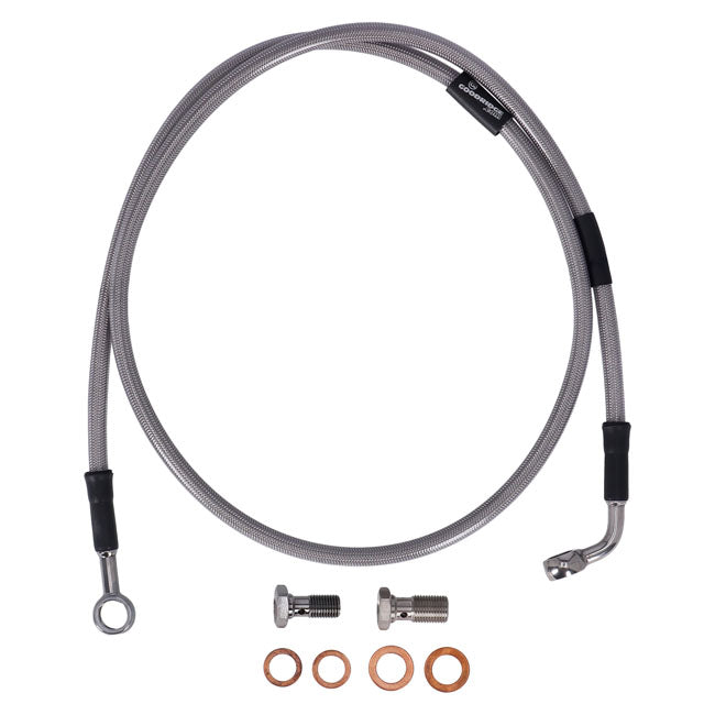 MCS by Goodridge brake line front, stainless clear coated