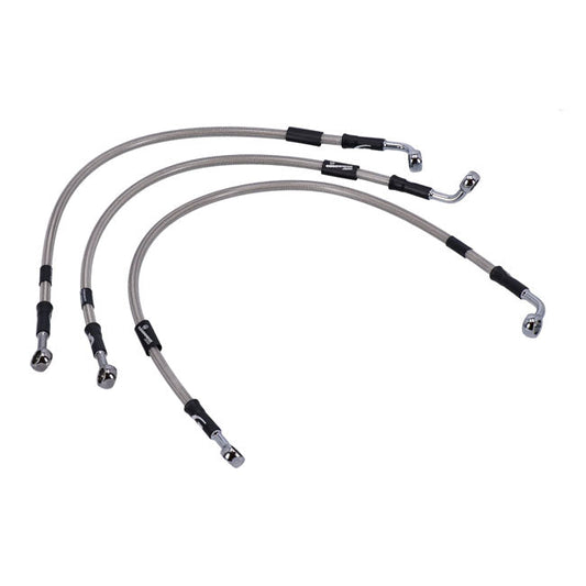 MCS by Goodridge brake line front, stainless clear coated