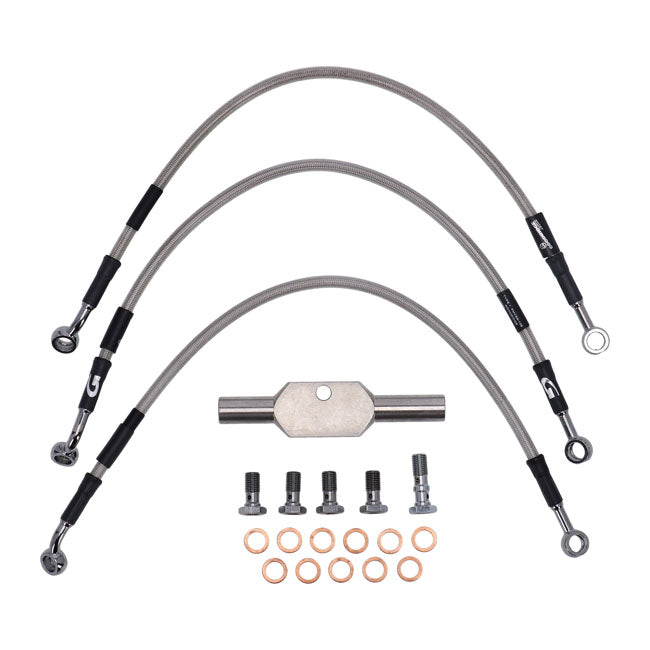 MCS by Goodridge brake line front, stainless clear coated