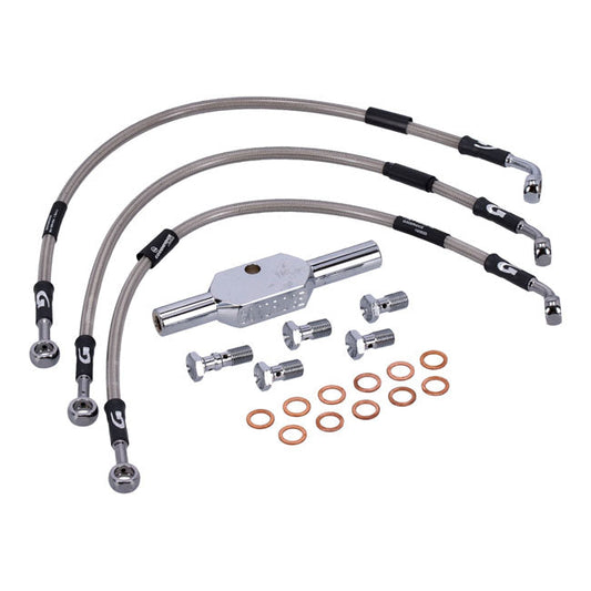 MCS by Goodridge brake line front, stainless clear coated