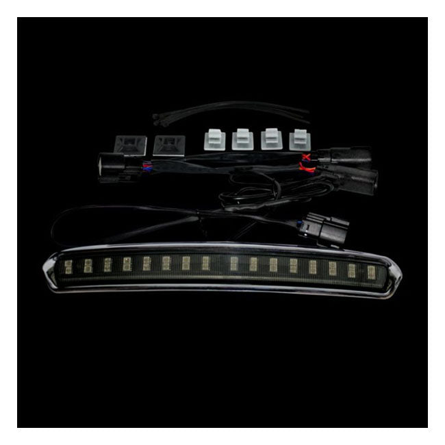 Custom Dynamics, Tour-Pak® lid light. Chrome, smoke lens