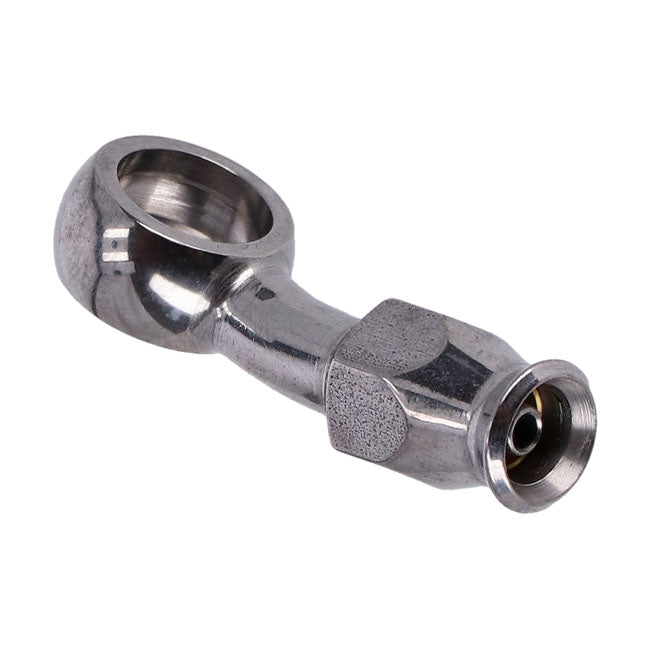 Goodridge, 7/16" (11mm) banjo fitting 20 degree bend. SS