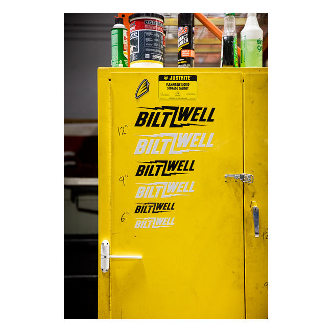 Biltwell Bolt sticker white 9"