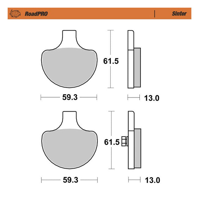 Moto-Master RoadPro front brake pads Sintered