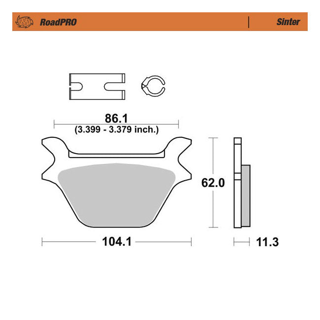 Moto-Master RoadPro rear brake pads Sintered