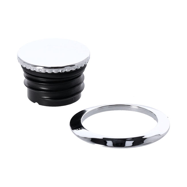 Pop-up gas cap. Chrome