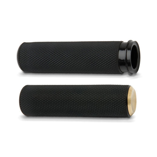 Arlen Ness, knurled Fusion grips. Brass