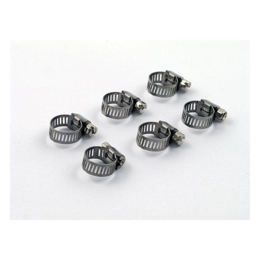 Hose clamps, 7/32 to 5/8". Stainless steel