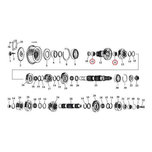 JIMS needle bearing, mainshaft 5th gear