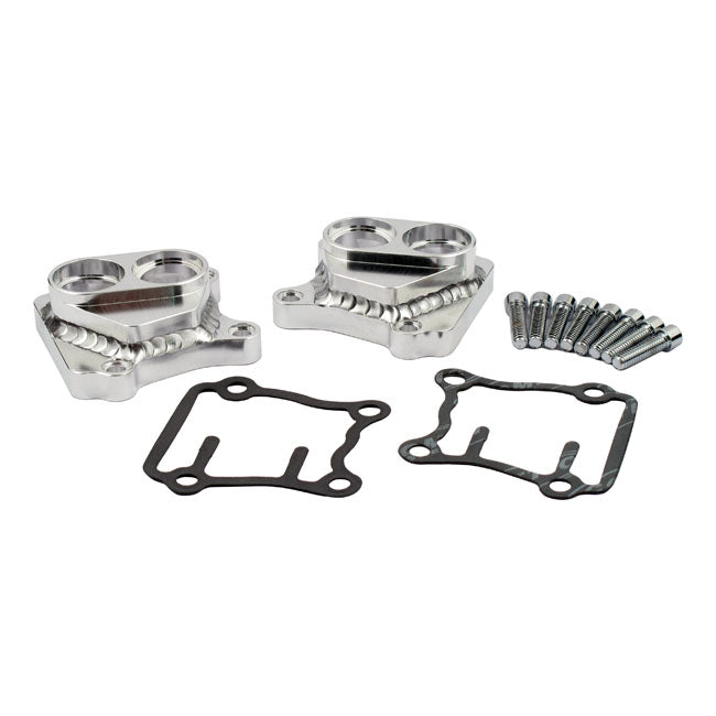 JIMS, Twin Cam handcrafted tappet cover set. Raw finish.