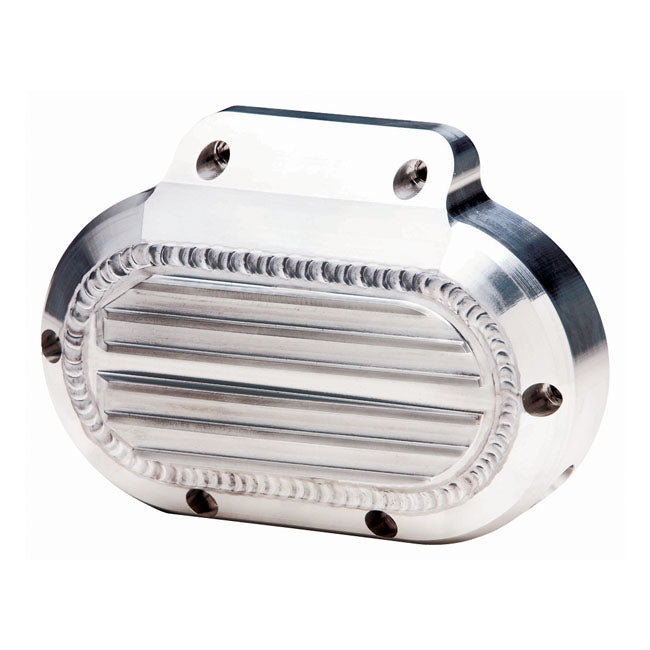 JIMS, handcrafted billet transmission end cover. Anodized